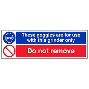Goggles For Use With Grinder/Do Not Remove
