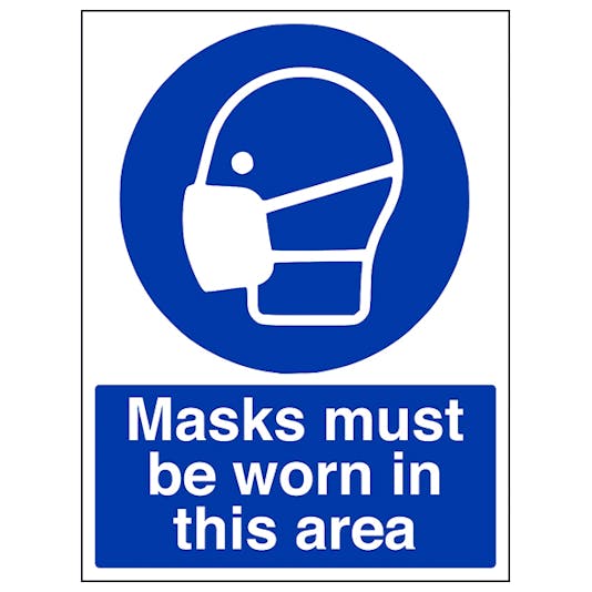 Masks Must Be Worn In This Area - Portrait | Safety Signs 4 Less