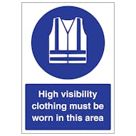 High Visibility Clothing Must Be Worn In This Area - A4