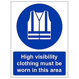 High Visibility Clothing Must Be Worn - Super-Tough Rigid Plastic