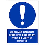 Approved Personal Protective Equipment