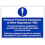 PPE Work Regulations 1992 Must Be Used
