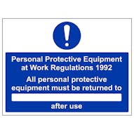 PPE Work Regulations 1992 Return To