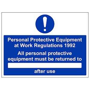PPE Work Regulations 1992 Returned To - Correx