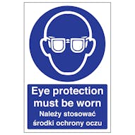 English/Polish - Eye Protection Must Be Worn