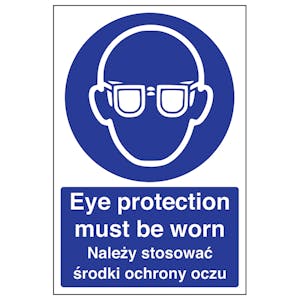 English/Polish - Eye Protection Must Be Worn