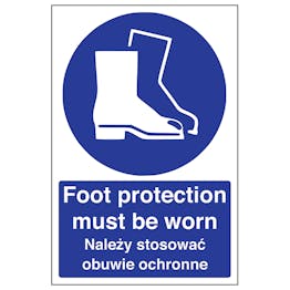 English/Polish - Foot Protection Must Be Worn