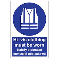 English/Polish - Hi-Vis Clothing Must Be Worn