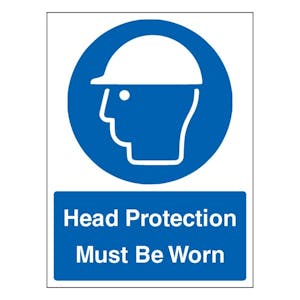 Head Protection Must Be Worn - Portrait