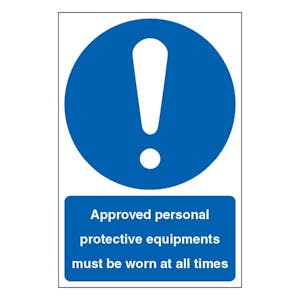 Approved Personal Protective Equipments Must Be Worn At All Times - Portrait