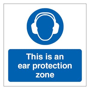 This Is An Ear Protection Zone - Square