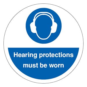Hearing Protections Must Be Worn - Floor Sign