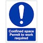 Confined Space - Permit To Work Required - Portrait