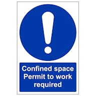 Confined Space - Permit To Work Required - Portrait