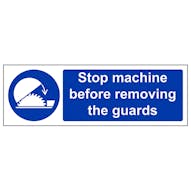 Stop Machine Before Removing Guard - Landscape