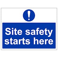 Site Safety Starts Here - Large Landscape