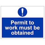Permit To Work Must Be Obtained - Large Landscape