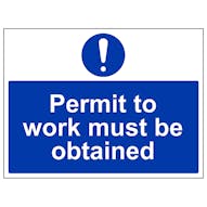 Permit To Work Must Be Obtained - Large Landscape