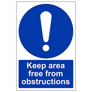 Keep Area Free From Obstructions - Portrait