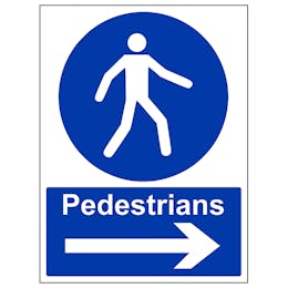 Pedestrians - Arrow Right | Mandatory Signs | Safety Signs | Safety ...