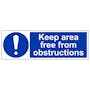 Keep Area Free From Obstructions