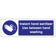 Instant Hand Sanitiser Use Between - Landscape