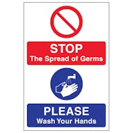 Stop The Spread of Germs - Removable Vinyl