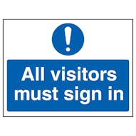 All Visitors Must Sign In - Landscape