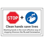 STOP/Clean Hands Save Lives/Washing Hands Is The...