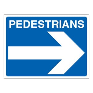 Pedestrians - Landscape - Blue - Arrow Right