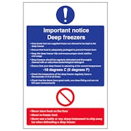 Important Notice Deep Freezers - Portrait