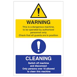 Warning Cleaning - Portrait | Safety Signs 4 Less