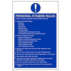 Personal Hygiene Rules 