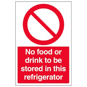 No Food Or Drink In Refrigerator - Magnetic