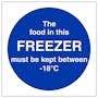 The Food In This Freezer Must Be At Or Below -18C