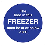 The Food In This Freezer Must Be At Or Below -18C