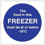 The Food In This Freezer Must Be At Or Below -18C