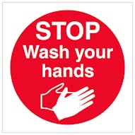 Stop Wash Your Hands - Square