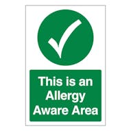 This Is An Allergy Aware Area - Portrait