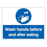 Wash Hands Before & After Eating - Landscape