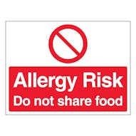 Allergy Risk Do Not Share Food - Landscape