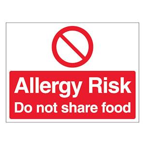 Allergy Risk Do Not Share Food - Landscape