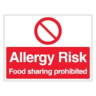 Allergy Risk Food Sharing Prohibited - Landscape