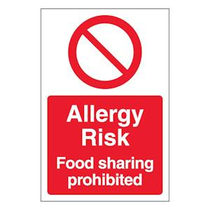 Allergy Risk Food Sharing Prohibited - Portrait
