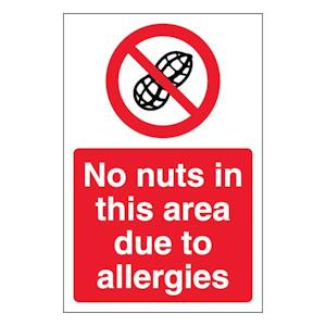 No Nuts In This Area Due To Allergies - Portrait