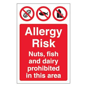 Allergy Risk Nuts, Fish And Dairy Prohibited - Portrait
