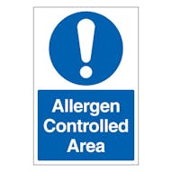Allergen Controlled Area  - Portrait