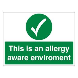 This Is An Allergy Aware Environment - Landscape