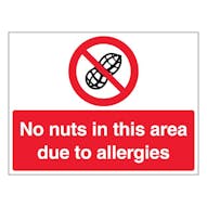 No Nuts In This Area Due To Allergies - Landscape