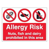 Allergy Risk Nuts, Fish And Dairy Prohibited In This Area - Landscape